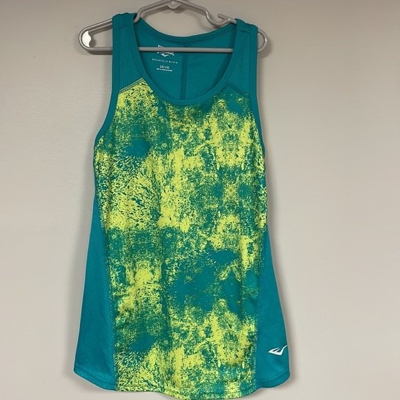 Everlast razor back tank top,  vibrant turquoise /yellow/green,  Large (14) - Picture 1 of 7